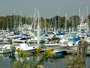 Wesptport Marina where kayaks, which come with a town permit with the rental, can be launched