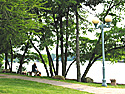 Saugatuck River viewed from the Westport Library, which has a wonderful collection, ambiance, and wireless internet access